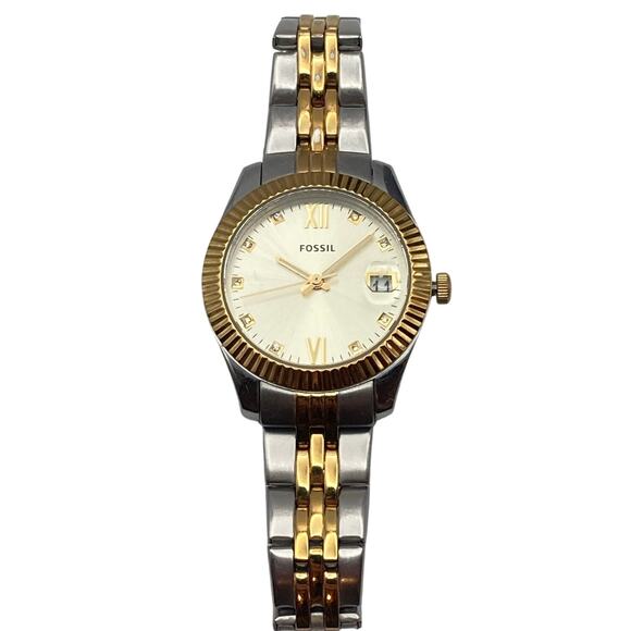 Fossil Mens Womens Watch 32mm - New Battery - Wrist Size 6-6.25 WR 5ATM Date - Picture 3 of 11